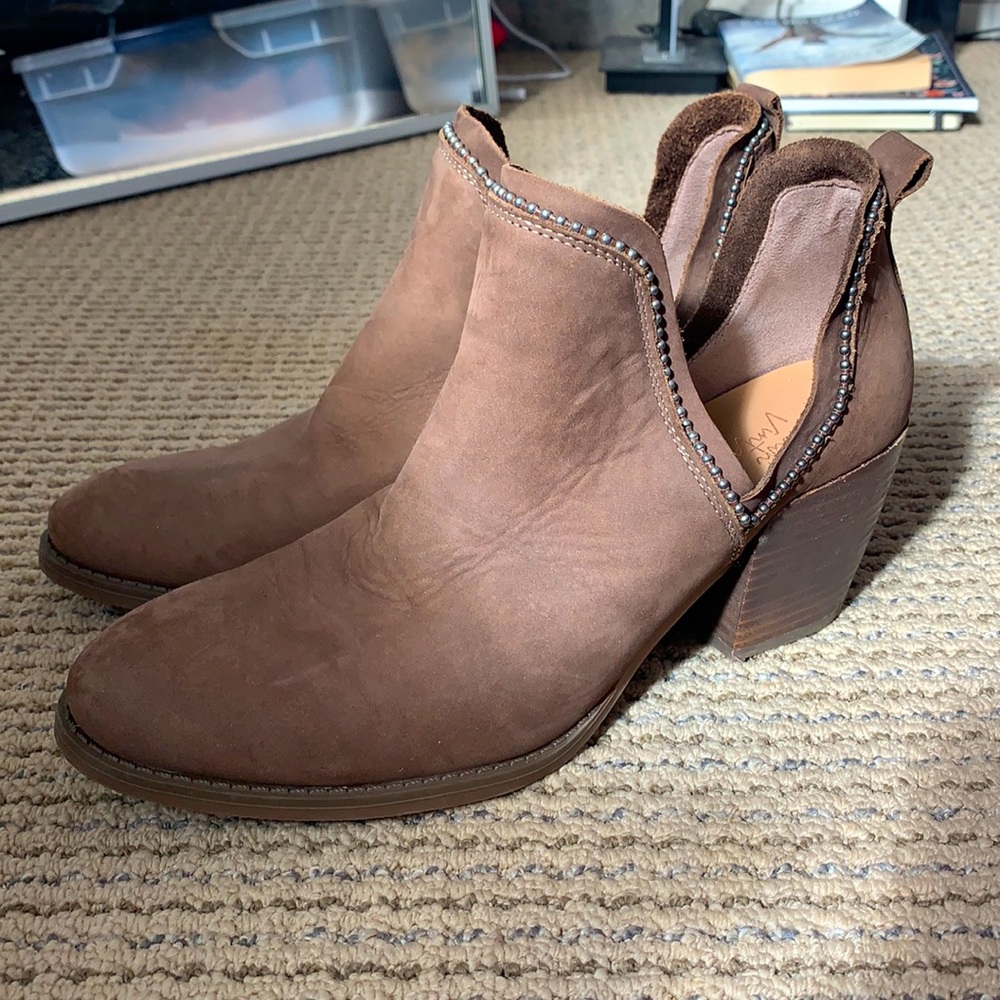 Brown leather boots